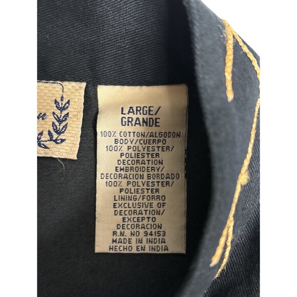 Black & Gold Floral Embroidered Button-Up Jacket By New Direction - Womens Size - Picture 7 of 9